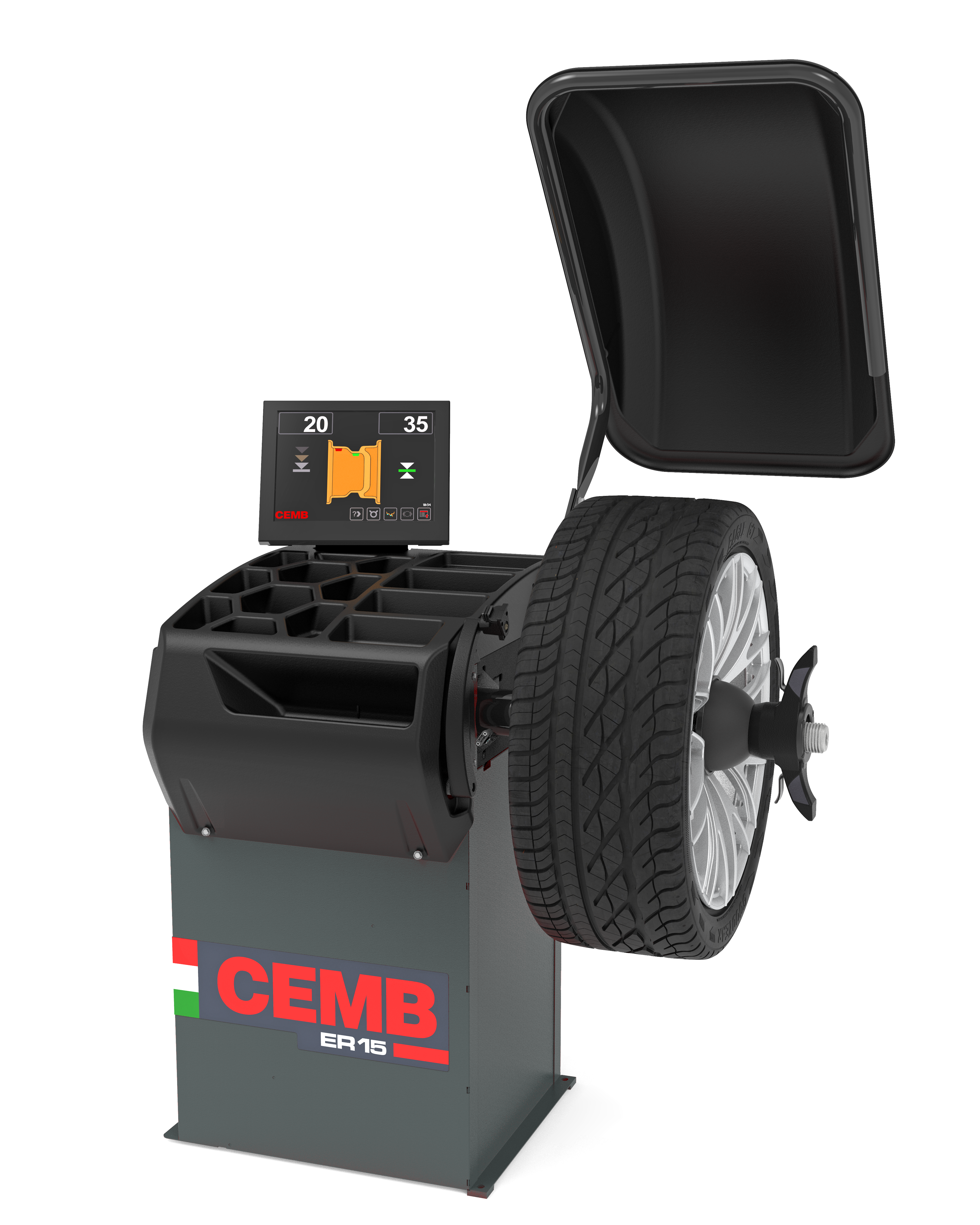 Electronic Wheel Balancer with Touch Screen and Manual Locking