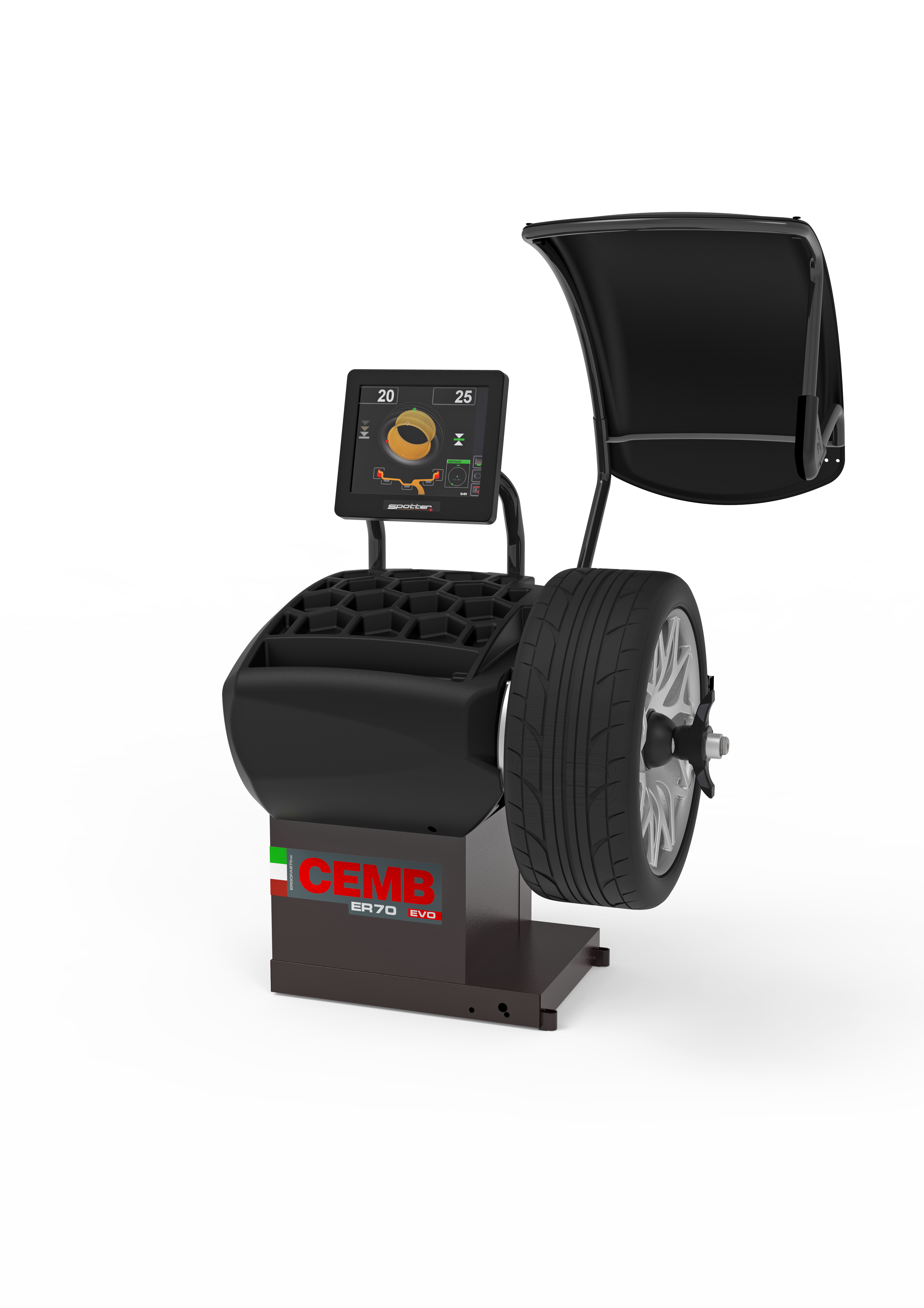 Electronic Wheel Balancer with Touch Screen and Manual Locking